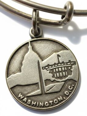 Alex and Ani Silver Washington D.C. Charm Bangle Bracelet